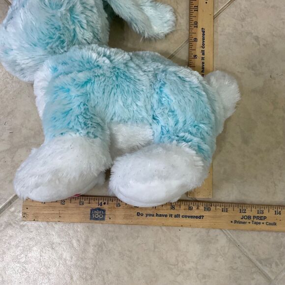 Build-A-Bear 2018 Merry Mint Blue White Bunny Rabbit Sparkle Plush  w sound - Picture 13 of 13